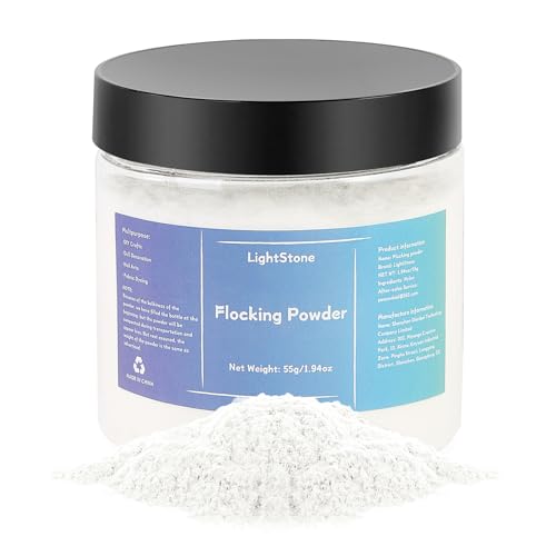 LightStone 55g Flocking Powder - Velvet Fibers - Flocking Powder for Crafts/Taba Squishy/Nails Art/Doll Decorations/DIY Scenery (White) - Image 1