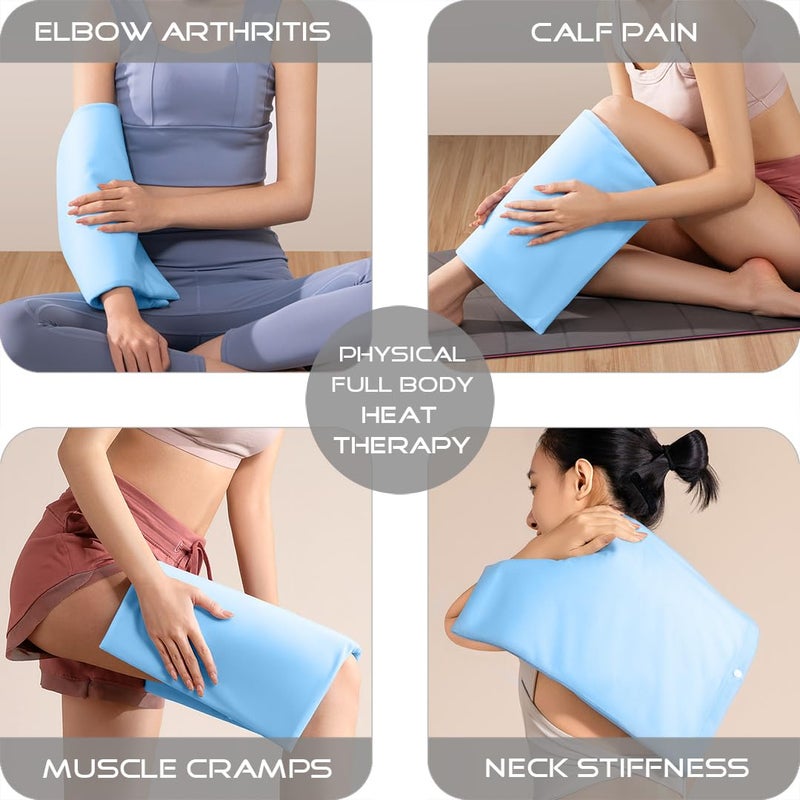 Boncare Large Heating Pad Without Auto Shut Off For Cramps And Back Pain Relief  High And Low Temperature Settings Classical Vinyl Hot Electric Heat Pad With Washable Cover Sky Blue (12""X 24""  3) - Image 2