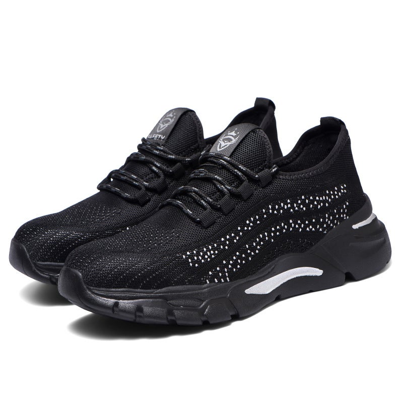 Lightweight Safety Shoes Fly-Woven Breathable Steel Toe Safety Shoes Anti-Smashing And Anti-Piercing Eva Bottom Protective Work Shoes - Image 1