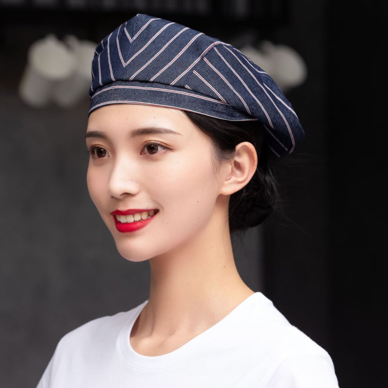 Catering Work Cap Breathable Net Forward Cap Men And Women Chef Beret Milk Tea Shop Restaurant Waiter Hat - Image 1