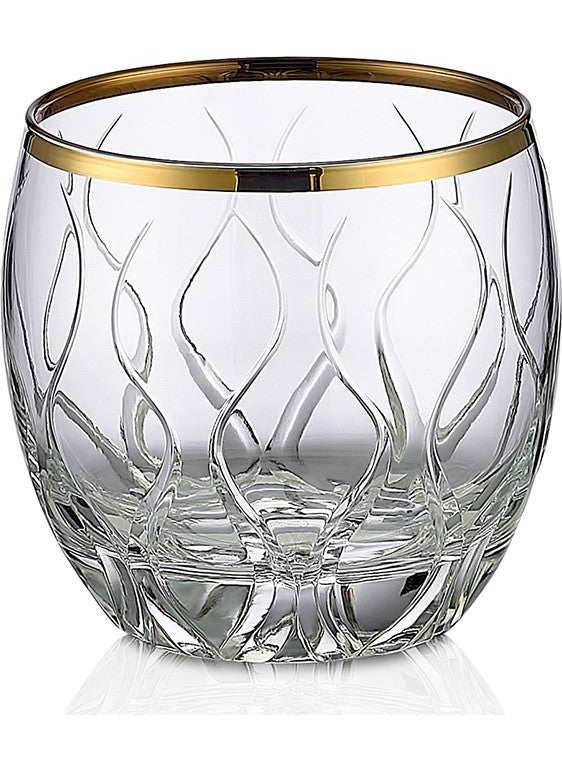 Royal Home Roya Home Kilim Gold Cut Hand Decoration Gilded 6 Piece Patterned Water Glass Set  - Image 1