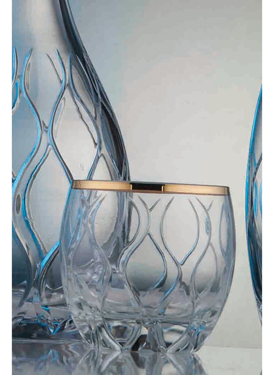 Royal Home Roya Home Kilim Gold Cut Hand Decoration Gilded 6 Piece Patterned Water Glass Set  - Image 2
