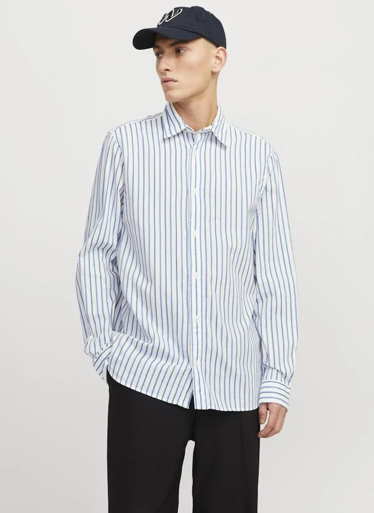 JACK & JONES JPRBLULIAM DOBBY STRIPE L/S SHIRT