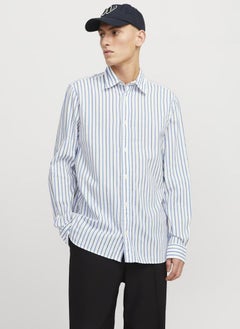 JACK & JONES JPRBLULIAM DOBBY STRIPE L/S SHIRT  - Image 1