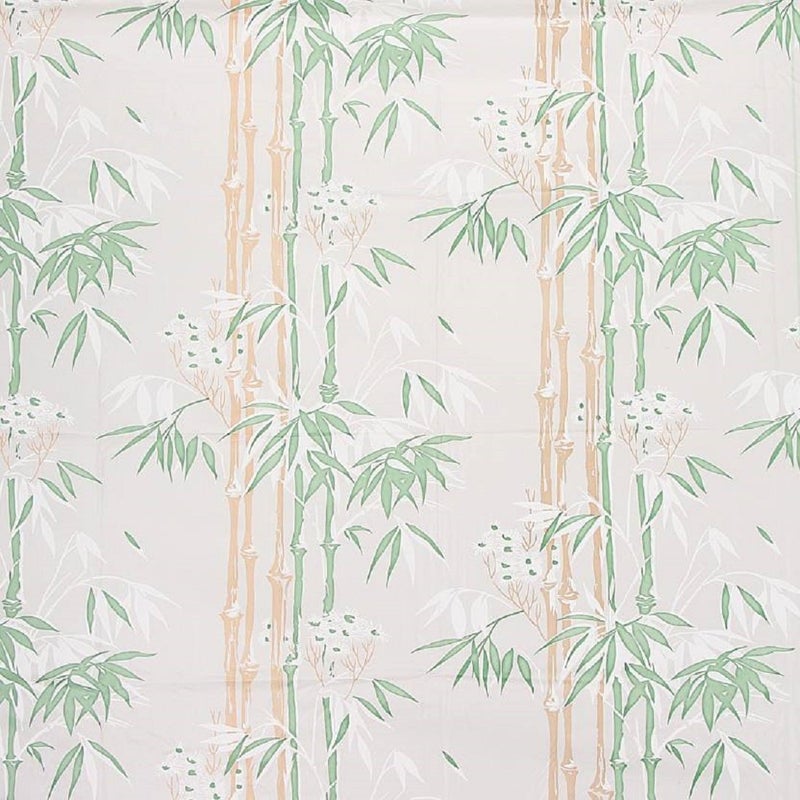 SHAVIN PVC Bamboo Printed Waterproof Bathroom Shower Curtain with 8 Hooks (9ft X 4.5ft, Green) - Image 2