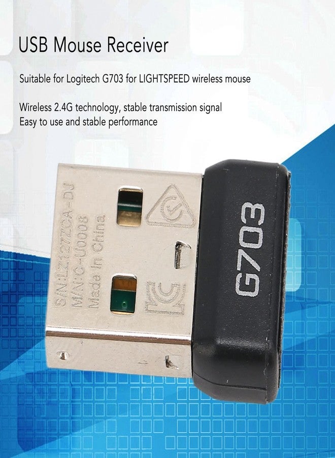 Zopsc جهاز استقبال USB لجهاز Logitech G703 لفأرة LIGHTSPEED، محول استقبال فأرة بتردد 2.4 جيجاهرتز، جهاز استقبال موحد لفأرة الألعاب، لفأرة الألعاب - Image 2