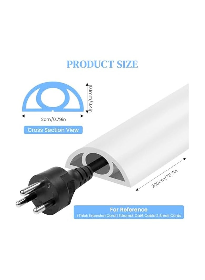 erorex Floor Cord Cover Cable Cavity, 2M Self Adhesive Cord Hider, Wall Cord Hider for Wires, PVC Cable Cable Management Wire Cover for Home, Office, Garage & Gym  - Image 4