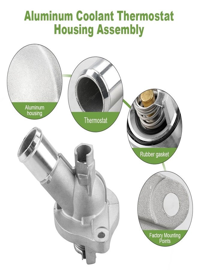 WMPHE Aluminium Engine Coolant Thermostat Housing Replacement for 902-2089, Compatible with Buick Envision Regal Cadillac ATS CT6 Chevy Camaro Blazer Malibu Traverse GMC Acadia Terrain 2013-2022 - Image 2