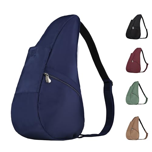 AmeriBag 19" Microfiber Healthy Back Bag Ergonomic Crossbody Sling for Everyday Use, Travel & Walking Comfort (Navy) - Image 1