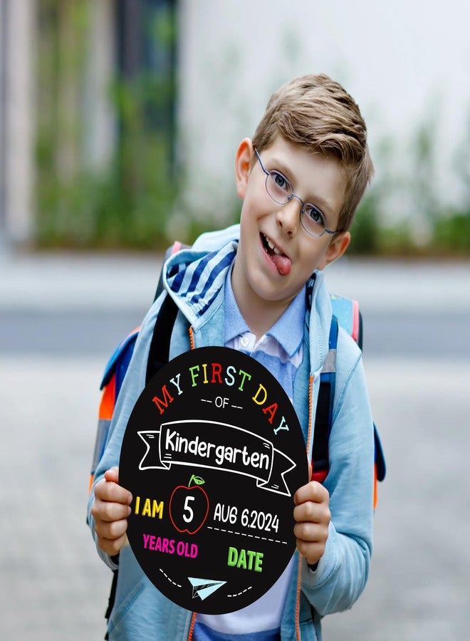 JUESMOS First & Last Day of School Chalkboard 10.2" Double Sided Back to School Board Sign for Kids Girls Boys Reusable 1st Day of Preschool Kindergarten 1st Grade Photo Props Supplies Decoration - Image 2