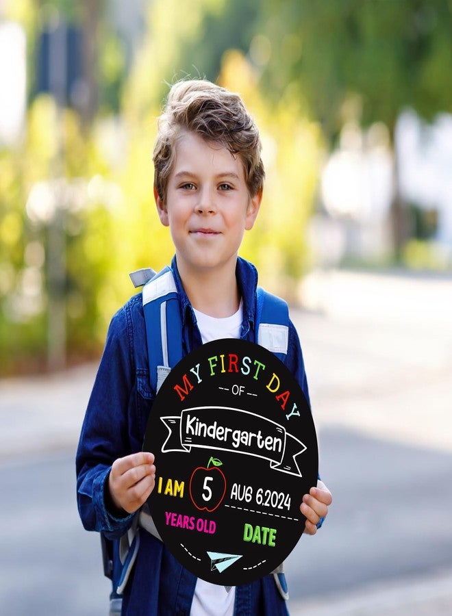 JUESMOS First & Last Day of School Chalkboard 10.2" Double Sided Back to School Board Sign for Kids Girls Boys Reusable 1st Day of Preschool Kindergarten 1st Grade Photo Props Supplies Decoration - Image 4