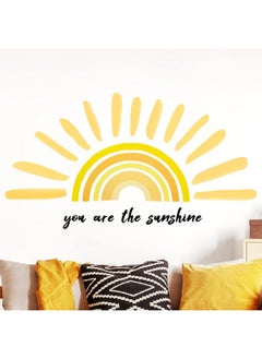 Henoyso Boho Sun Wall Decals You Are The Sunshine Wall Stickers Rainbow Wall Decals Large Half Sun Wall Decor Decals For Nursery Bedroom Classroom Wall Stickers Murals Decorations  - Image 1