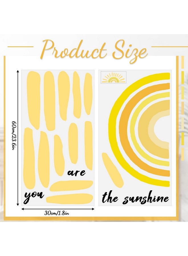 Henoyso Boho Sun Wall Decals You Are The Sunshine Wall Stickers Rainbow Wall Decals Large Half Sun Wall Decor Decals For Nursery Bedroom Classroom Wall Stickers Murals Decorations - Image 2