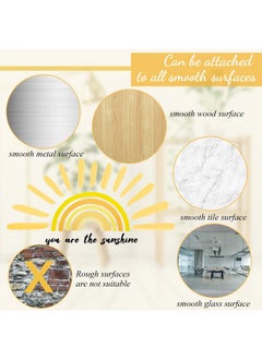 Henoyso Boho Sun Wall Decals You Are The Sunshine Wall Stickers Rainbow Wall Decals Large Half Sun Wall Decor Decals For Nursery Bedroom Classroom Wall Stickers Murals Decorations  - Image 3