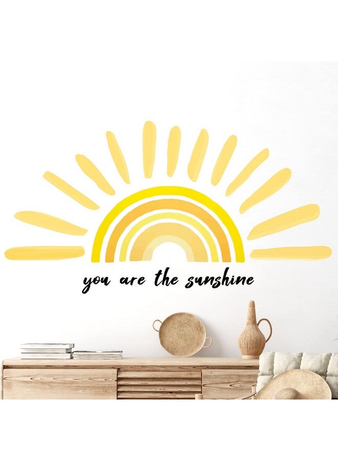 Henoyso Boho Sun Wall Decals You Are The Sunshine Wall Stickers Rainbow Wall Decals Large Half Sun Wall Decor Decals For Nursery Bedroom Classroom Wall Stickers Murals Decorations - Image 5