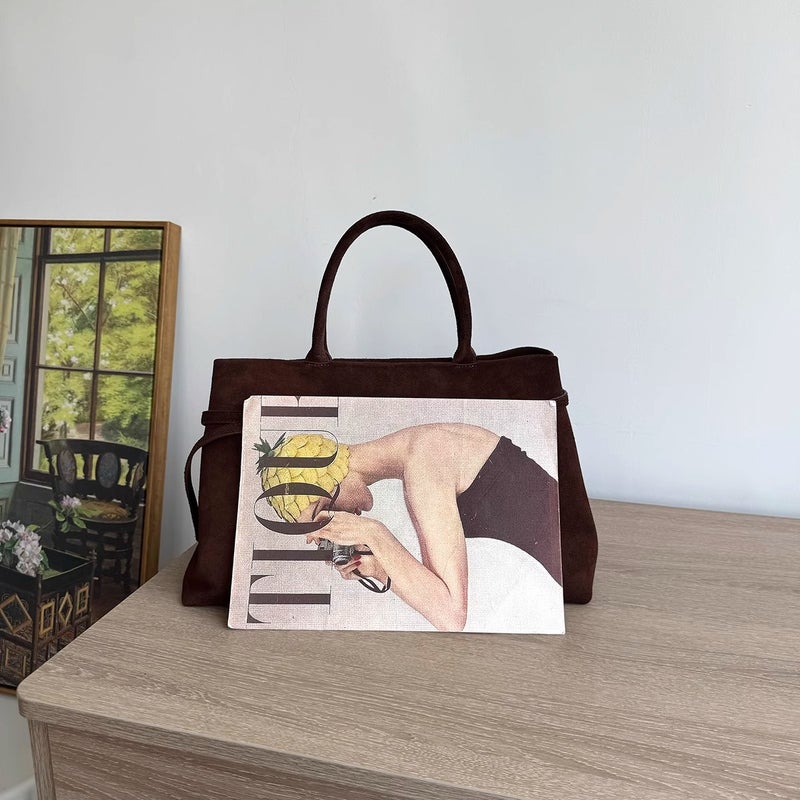 Suede Large-Capacity Briefcase Handbag Women'S Retro Commuter Bag Arrow Bag Women'S Tote Large Storage - Image 4