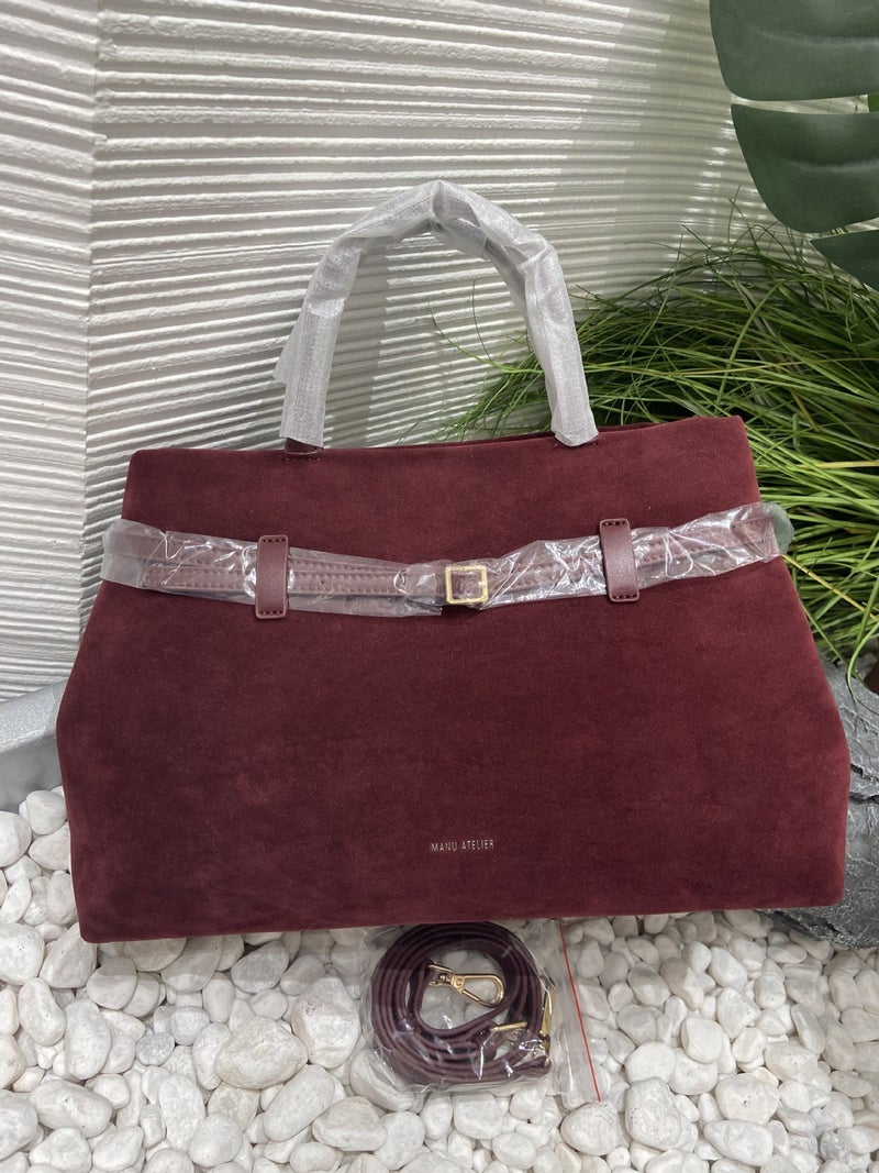 Suede Large-Capacity Briefcase Handbag Women'S Retro Commuter Bag Arrow Bag Women'S Tote Large Storage - Image 1