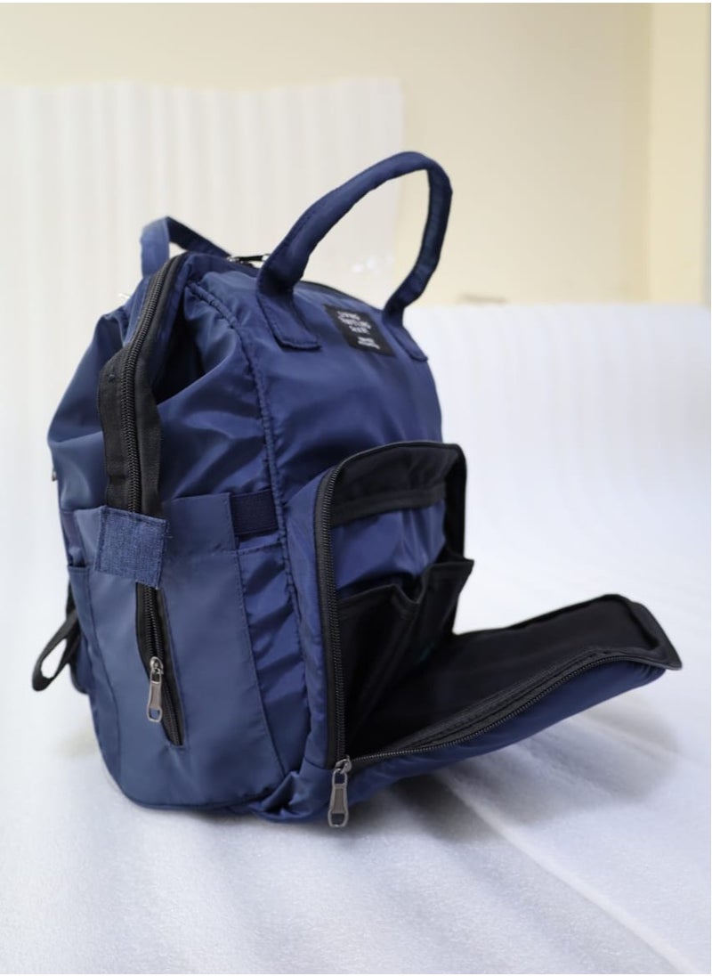 Baby diaper bag, waterproof, suitable for carrying all baby items, with an attractive design and high quality (Blue