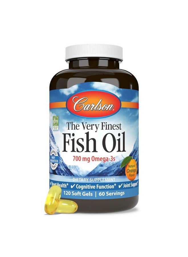 Carlson كارلسون - أفضل زيت سمك، 700 ملغ أوميغا-3، مكمل زيت سمك نرويجي، زيت سمك أوميغا 3 من الأسماك البرية، كبسولات زيت سمك مستدامة المصدر، مكمل أوميغا 3، برتقالي، 120 كبسولة لينة - Image 1