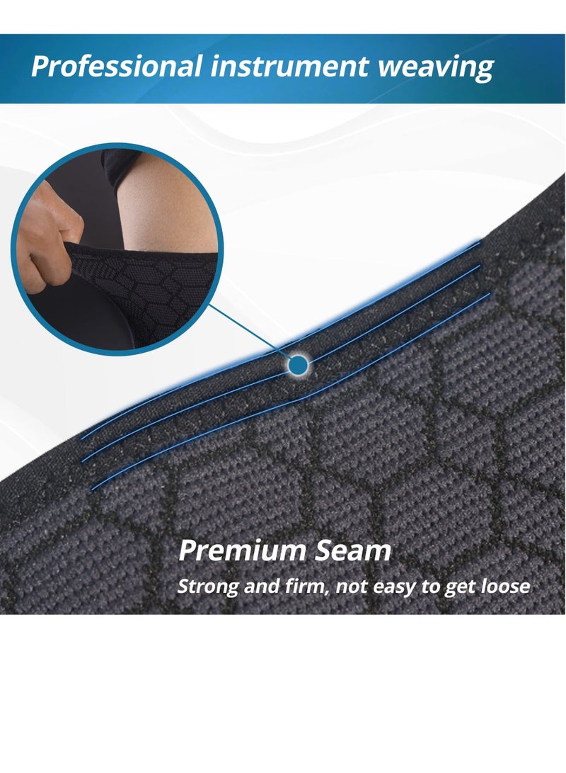 كابتن تيك Thigh Compression Sleeves, Hamstring Upper Leg Brace for Men & Women- Pain Relief & Recovery - Great for Running, Basketball, Football - Breathable (Large) - Image 3