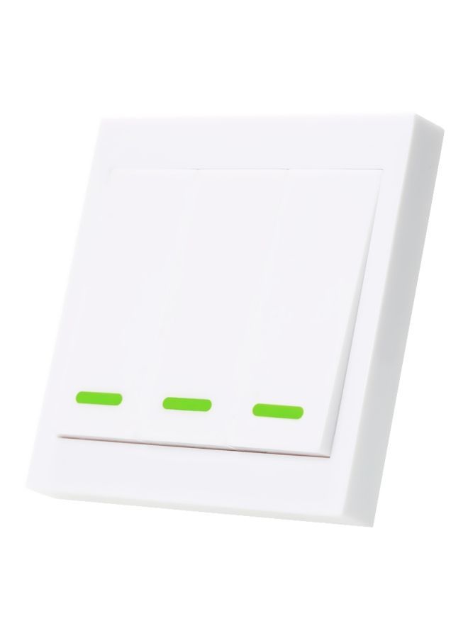 NIBEMINENT Push Button 3 Gang Remote Controller Transmitter With Stickers White - Image 1