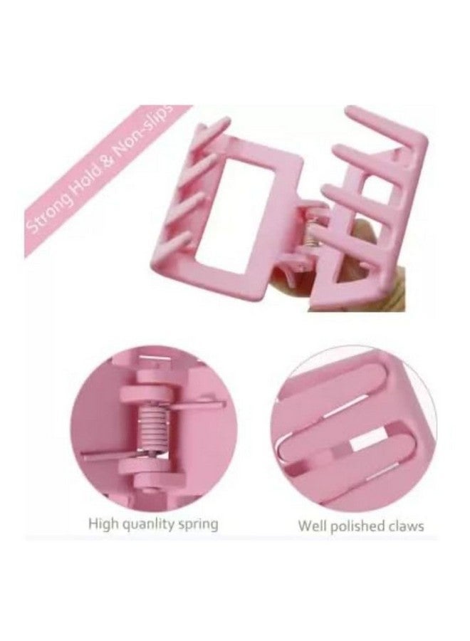 DN Creation Set of 3 Plastic Rectangle Hair Claw Matte Solid Color,Non-Slip Catch Hair Clips Jumbo Hair Styling Accessories -Assorted Color - Image 2