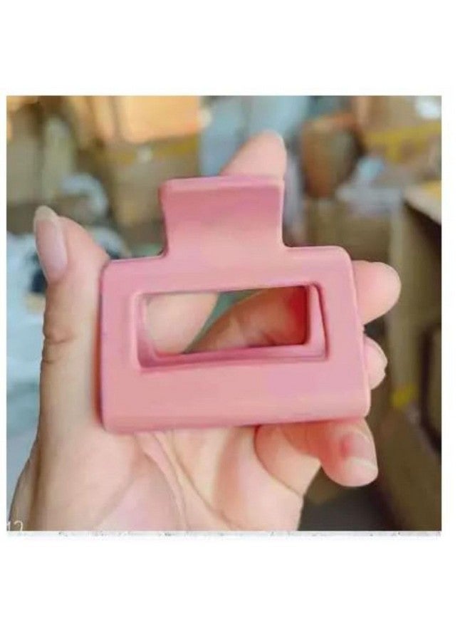 DN Creation Set of 3 Plastic Rectangle Hair Claw Matte Solid Color,Non-Slip Catch Hair Clips Jumbo Hair Styling Accessories -Assorted Color - Image 4