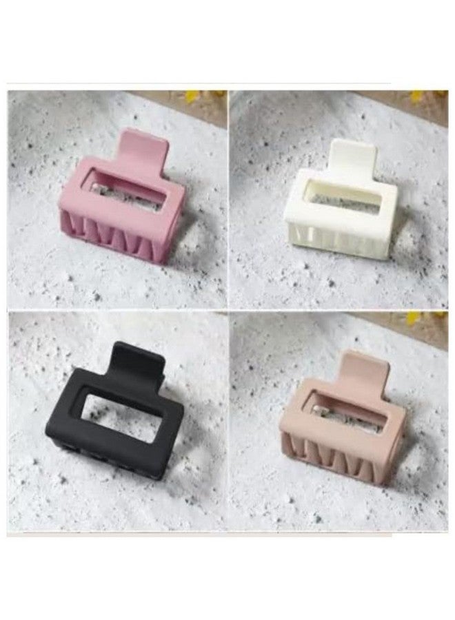 DN Creation Set of 3 Plastic Rectangle Hair Claw Matte Solid Color,Non-Slip Catch Hair Clips Jumbo Hair Styling Accessories -Assorted Color - Image 3