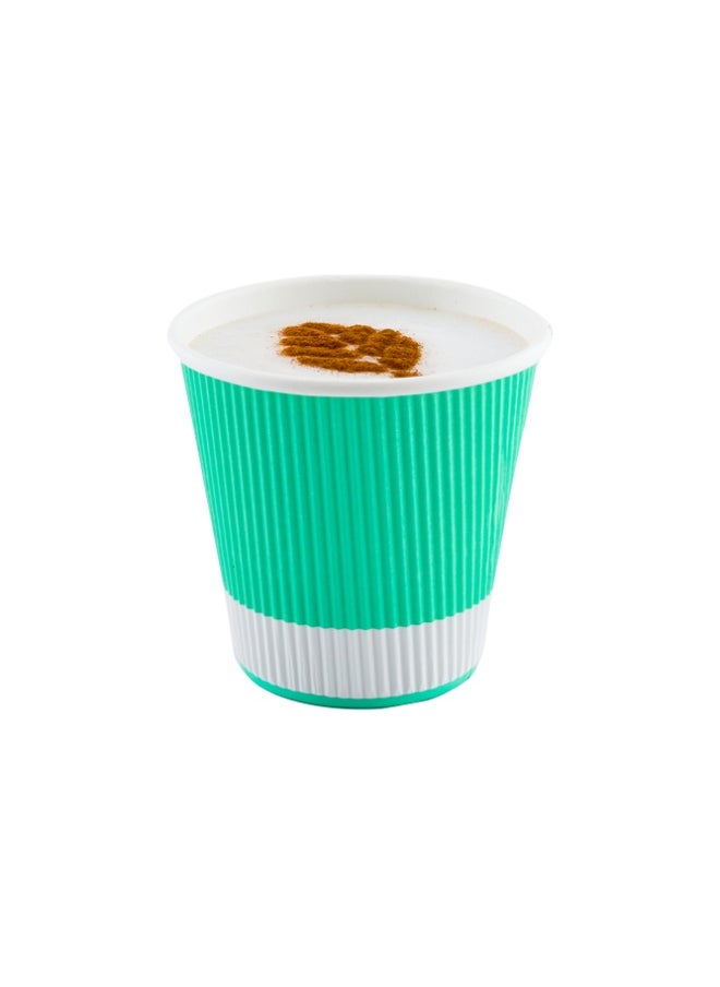 Restaurantware Restaurantware 8 Ounce Double Wall Disposable Coffee Cups, 500 Insulated Light Green Paper Tumblers Ripple Wall Design, Lids Sold Separately for Hot Drinks like Tea, Hot Chocolate and More  - Image 2