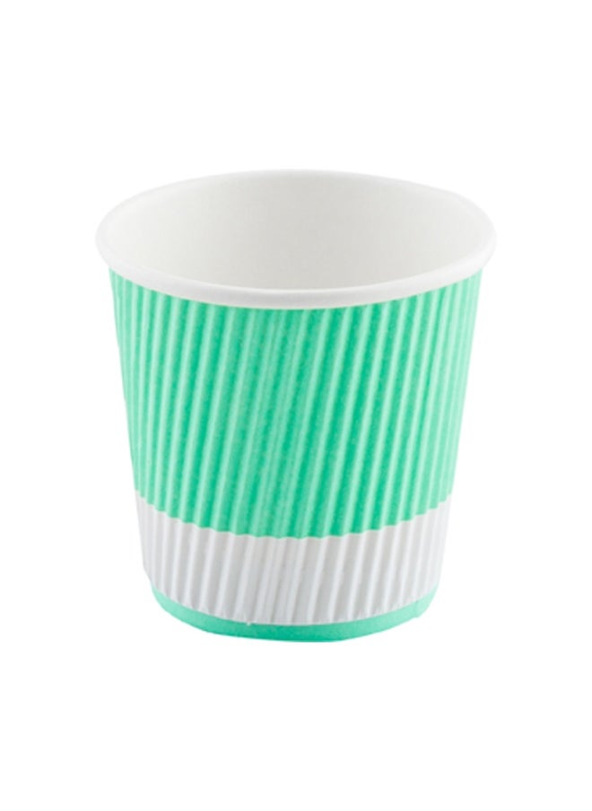 Restaurantware Restaurantware 8 Ounce Double Wall Disposable Coffee Cups, 500 Insulated Light Green Paper Tumblers Ripple Wall Design, Lids Sold Separately for Hot Drinks like Tea, Hot Chocolate and More  - Image 1
