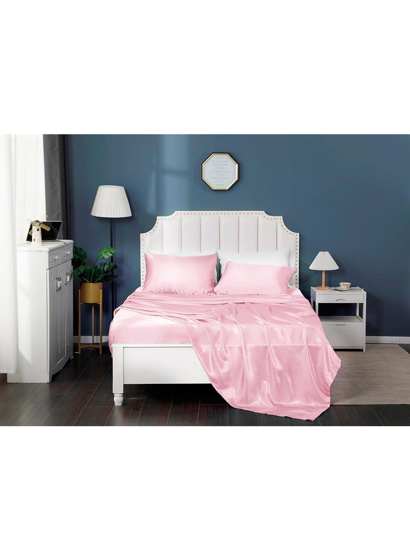 VITION Satin Silk Pillow Case Cover for Hair and Skin, Soft Breathable Smooth Both Sided Silk Pillow Cover Pair (Queen - 50 x 75cm - 2pcs - Baby Pink) - Image 3