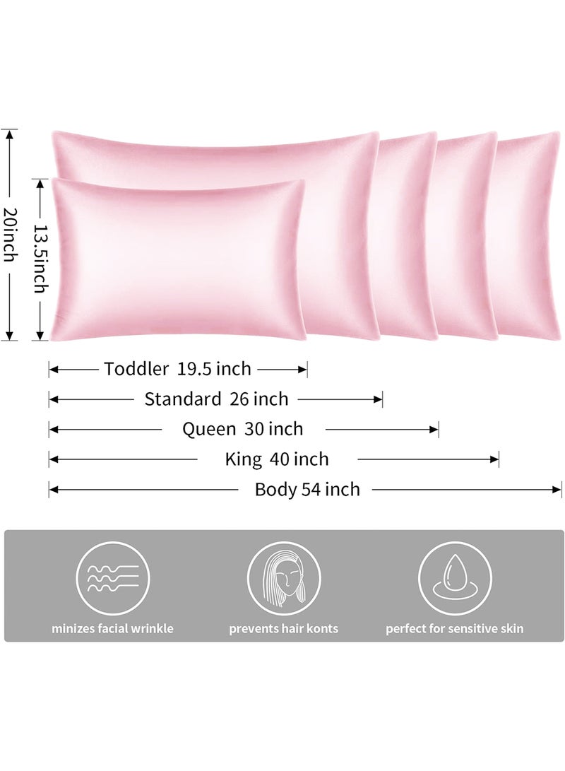 VITION Satin Silk Pillow Case Cover for Hair and Skin, Soft Breathable Smooth Both Sided Silk Pillow Cover Pair (Queen - 50 x 75cm - 2pcs - Baby Pink) - Image 2