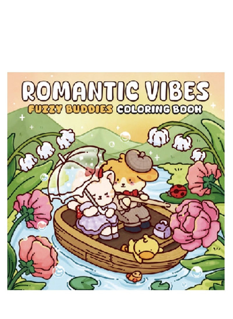 ROMANTIC VIBES: Coloring Book for Adults and Kids, Bold and Easy, Simple and Big Designs for Relaxation (Cozy Scenes Coloring Book) - Image 1