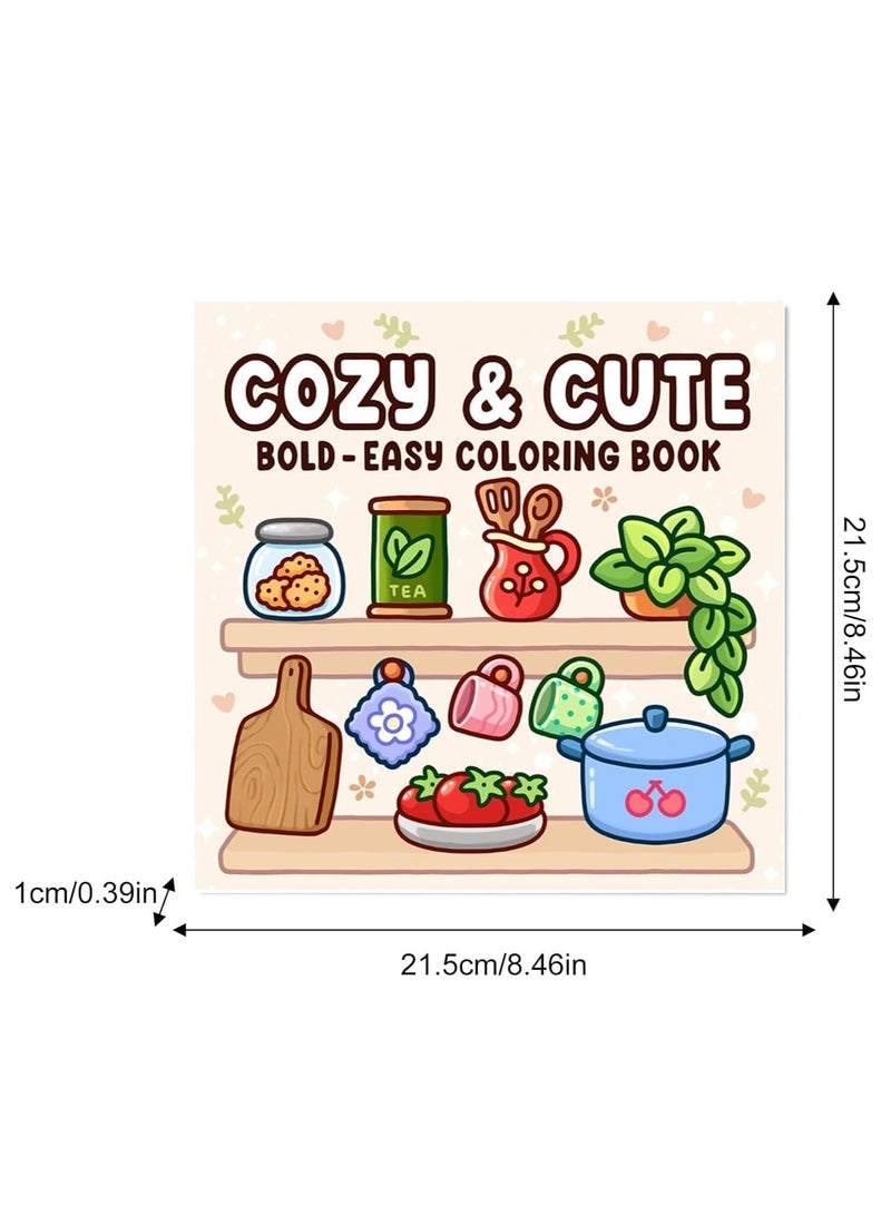 ROMANTIC VIBES: Coloring Book for Adults and Kids, Bold and Easy, Simple and Big Designs for Relaxation (Cozy Scenes Coloring Book) - Image 4