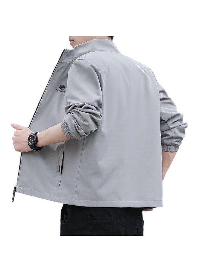 ROMON Jacket For Men, Business Casual Fashion Versatile Outerwear For Young And Middle-Aged Men, Jk0301, Gray, 3Xl - Image 1