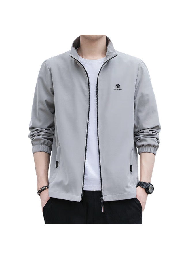 ROMON Jacket For Men, Business Casual Fashion Versatile Outerwear For Young And Middle-Aged Men, Jk0301, Gray, 3Xl - Image 2