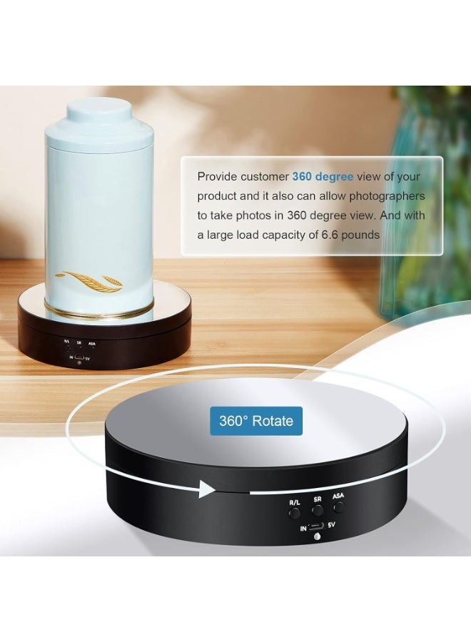 رو سيانل قاعدة عرض دوارة 360 درجة بمحرك كهربائي مع كابل USB لتصوير المنتجات والعروض التقديمية - Image 5