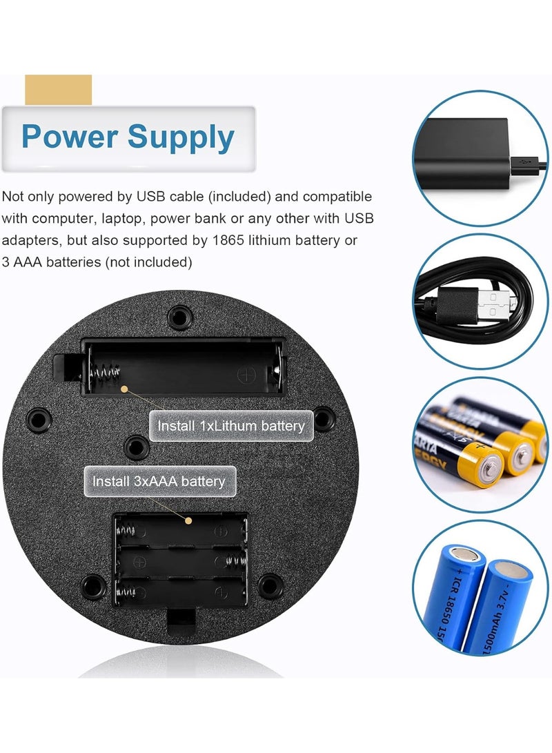 رو سيانل قاعدة عرض دوارة 360 درجة بمحرك كهربائي مع كابل USB لتصوير المنتجات والعروض التقديمية - Image 4