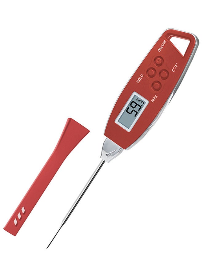 Digital Food Thermometer Backlight Instant Read Meat Thermometer Barbecue BBQ Grill r Thermometer Cooking Baking Oven Thermometer Red 25*4*22.5cm - Image 1
