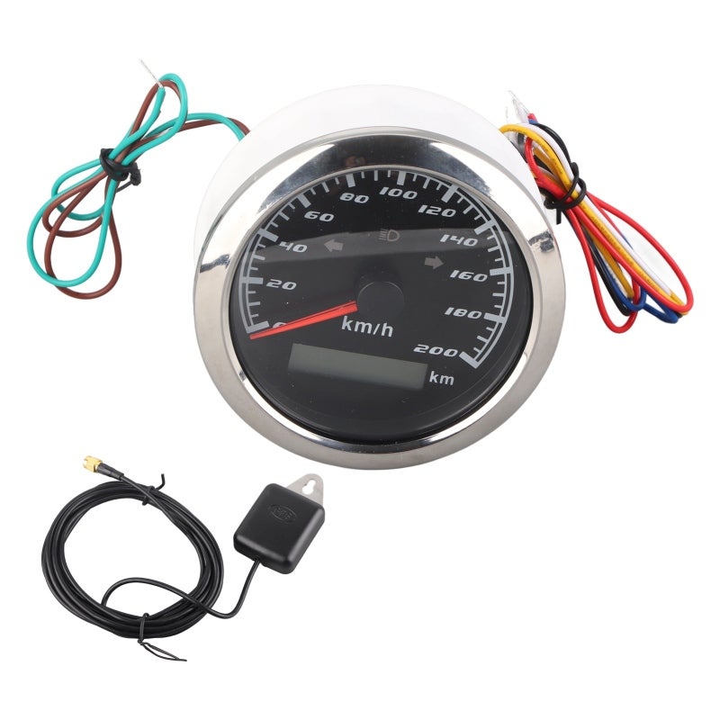 GPS Speedometer with 0-200KM/H GPS Speed Display Stepping Motor Pointer - Multi-Function Meter Odometer for Motorcycles - Image 1