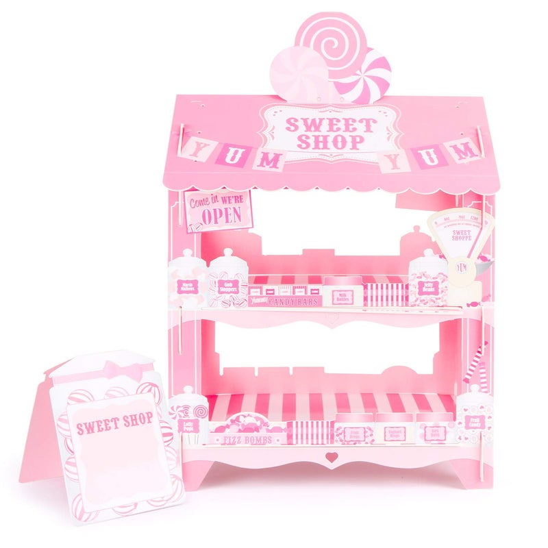 Aooba Pink Cupcake Stand Candy Cart Cake Holder Lollipop Display Stands for Birthday Barbecue Picnic Weddings Afternoon Tea Theme Party Decorations Sweet Shop House - Image 1