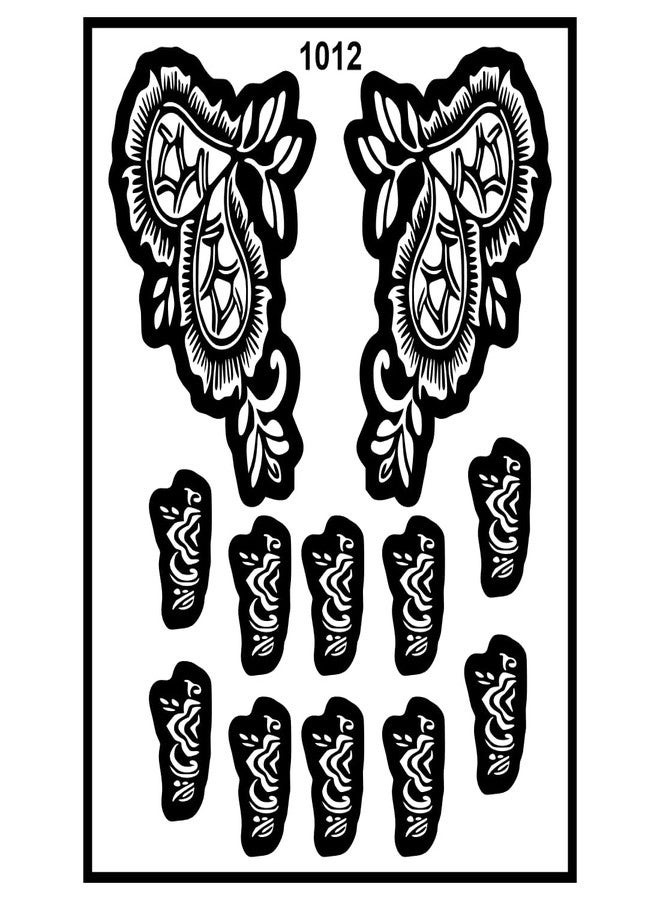 ORDERSHOCK Classic Paisley Mehndi Stencil Sticker for Traditional Art - Image 1