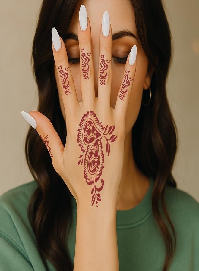 ORDERSHOCK Classic Paisley Mehndi Stencil Sticker for Traditional Art - Image 5