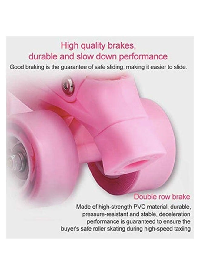 إسكدنيا أحذية تزلج للمبتدئين قابلة للتعديل بأربع عجلات مع أدوات ضبط مدمجة زلاجات للياقة البدنية في الأماكن المغلقة والخارجية أحذية دوارة للأولاد والبنات XS:(27-30cm) - Image 4