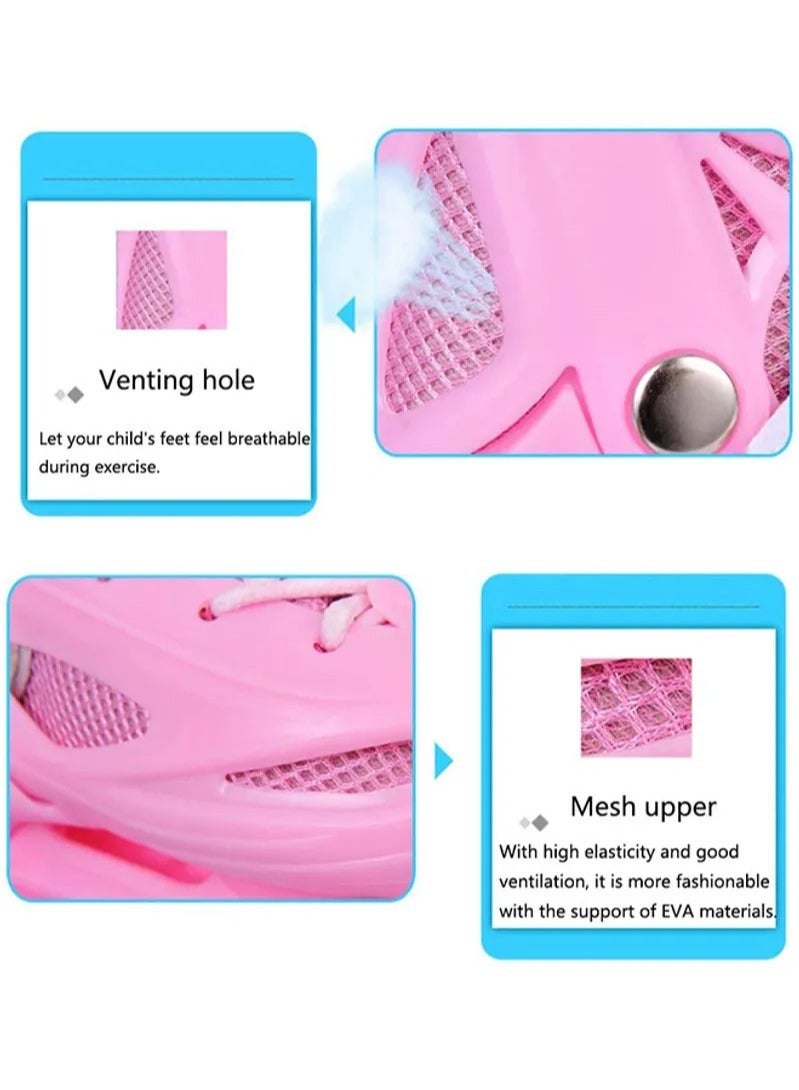 إسكدنيا أحذية تزلج للمبتدئين قابلة للتعديل بأربع عجلات مع أدوات ضبط مدمجة زلاجات للياقة البدنية في الأماكن المغلقة والخارجية أحذية دوارة للأولاد والبنات XS:(27-30cm) - Image 5