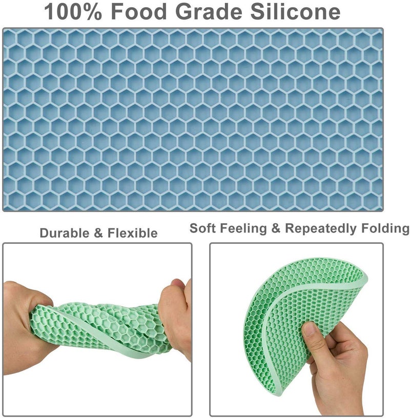 we3 2 Pack Silicone Pot Holders Trivets Hot Pad or Mat for Hot Pots and Pans - Food-Safe Heat-Resistant (440ºF) & Eco-Friendly Doubles as Jar Opener Gripper Set of 2 18 * 18 cm Random Color - Image 2