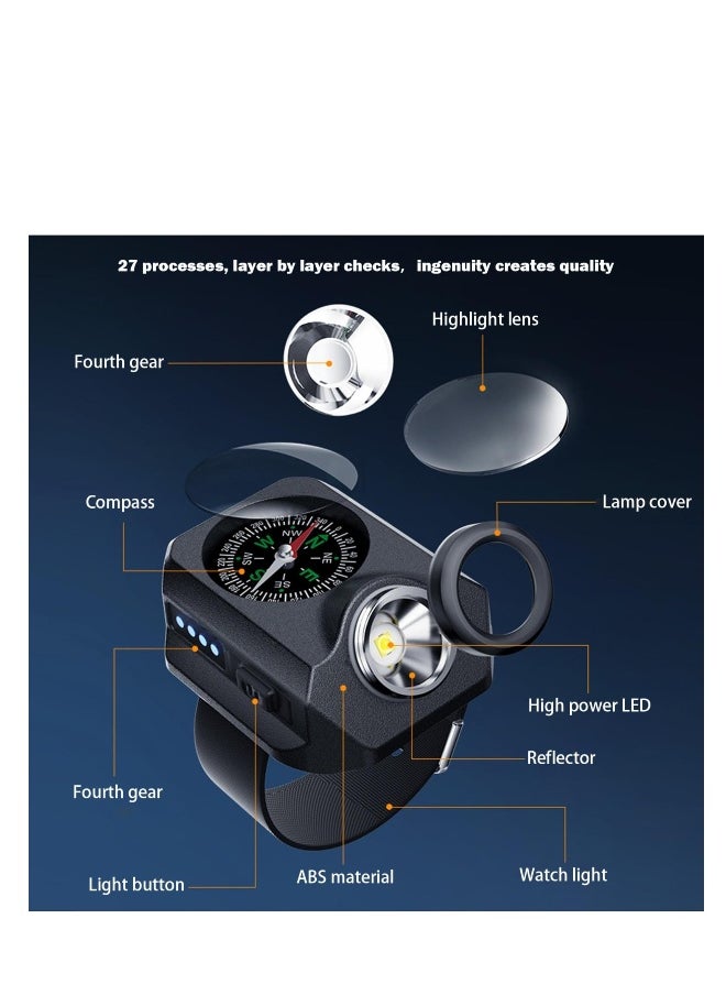Generic Rechargeable Waterproof Wrist Flashlight for Running, Outdoor Activities, and Night Walking - Lightweight Hands-Free Flashlight Watch for Enhanced Visibility.  - Image 5