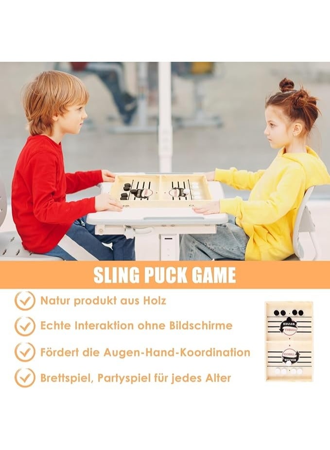 Spaceshoop Large Fast Puck Game, Fast-Paced Board Games for a Family Game or a Party with Friends, Hockey Table Game Rapid Sling Table Battle Speed String Puck Game  - Image 5