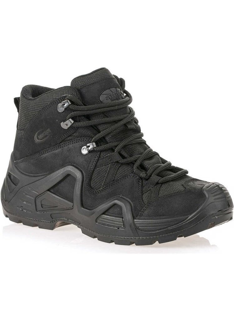 Scooter  Black Leather Men's Waterproof Tactical Boots P1492NS  - Image 2