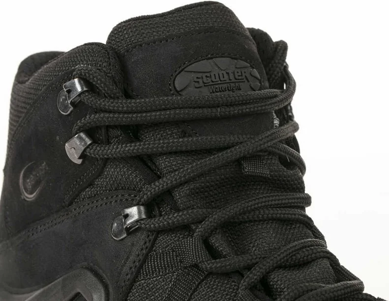سكوتر Black Leather Men's Waterproof Tactical Boots P1492NS
